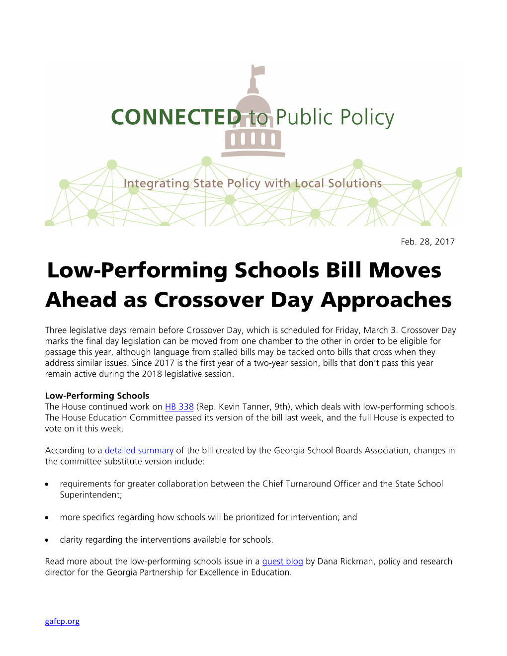 Low-Performing Schools Bill Moves Ahead As Crossover Day Approaches