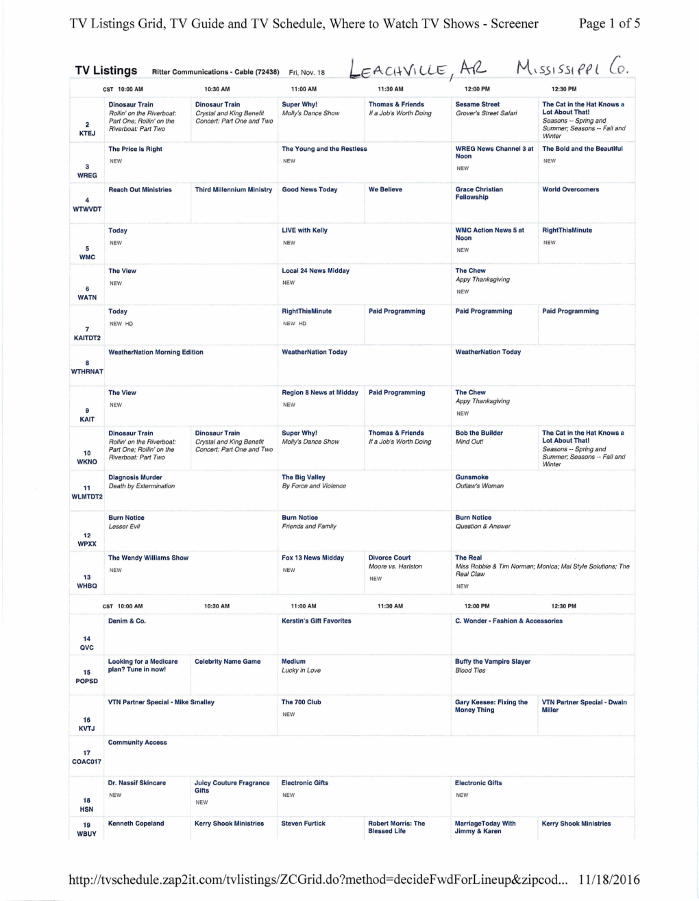 TV Listings Grid, TV Guide and TV Schedule, Where to Watch TV Shows - Screener Page 1 of 5