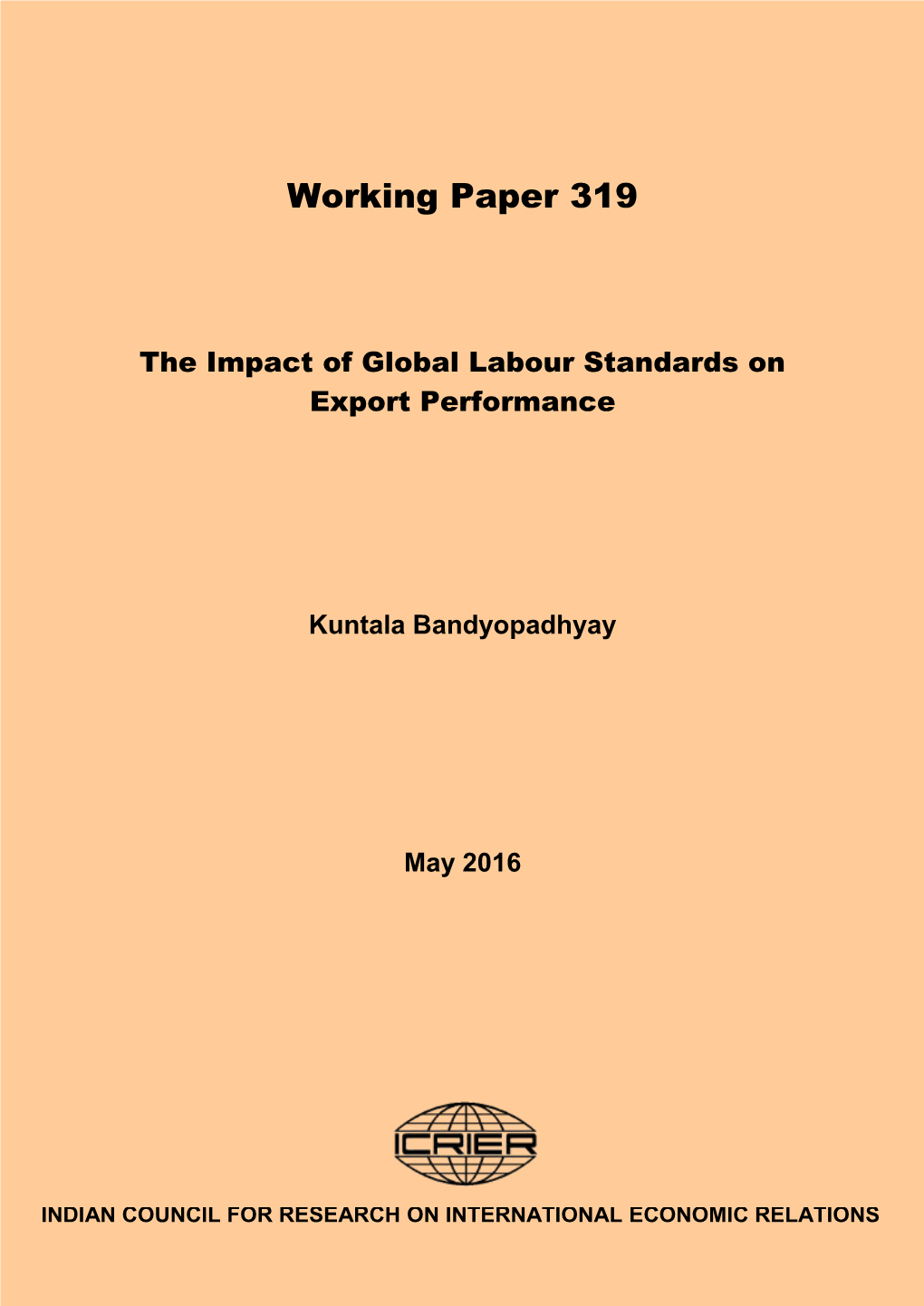 The Impact of Global Labour Standards on Export Performance