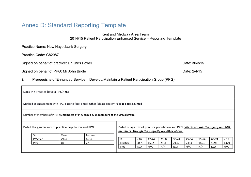 Patient Participation Enhanced Service - Reporting Template s2