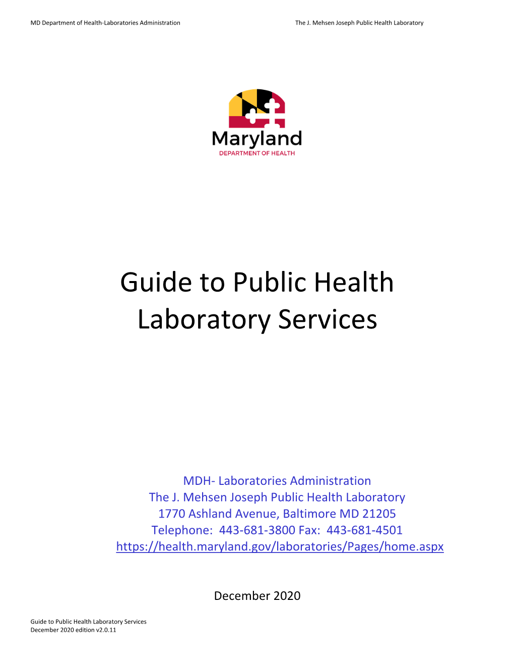 Guide to Public Health Laboratory Services