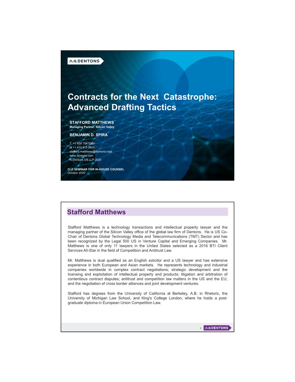 Contracts for the Next Catastrophe: Advanced Drafting Tactics