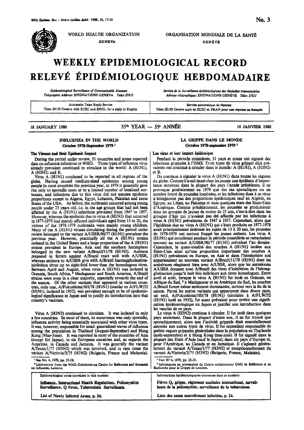 Weekly Epidemiological Record Relevé Épidémiologique Hebdomadaire