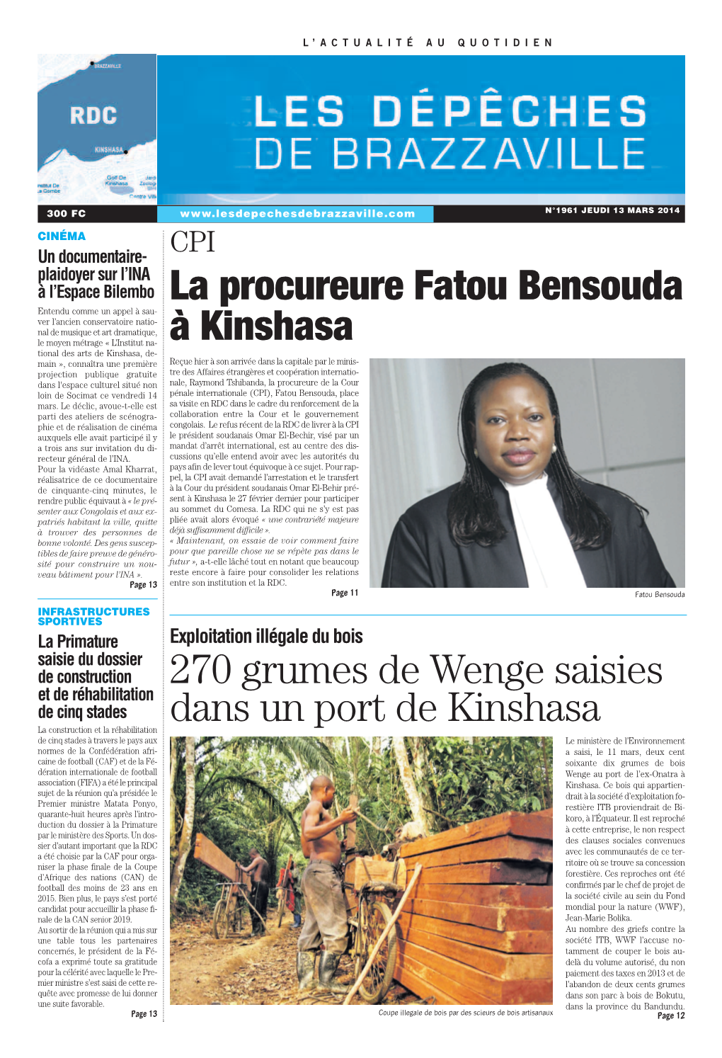 La Procureure Fatou Bensouda À Kinshasa