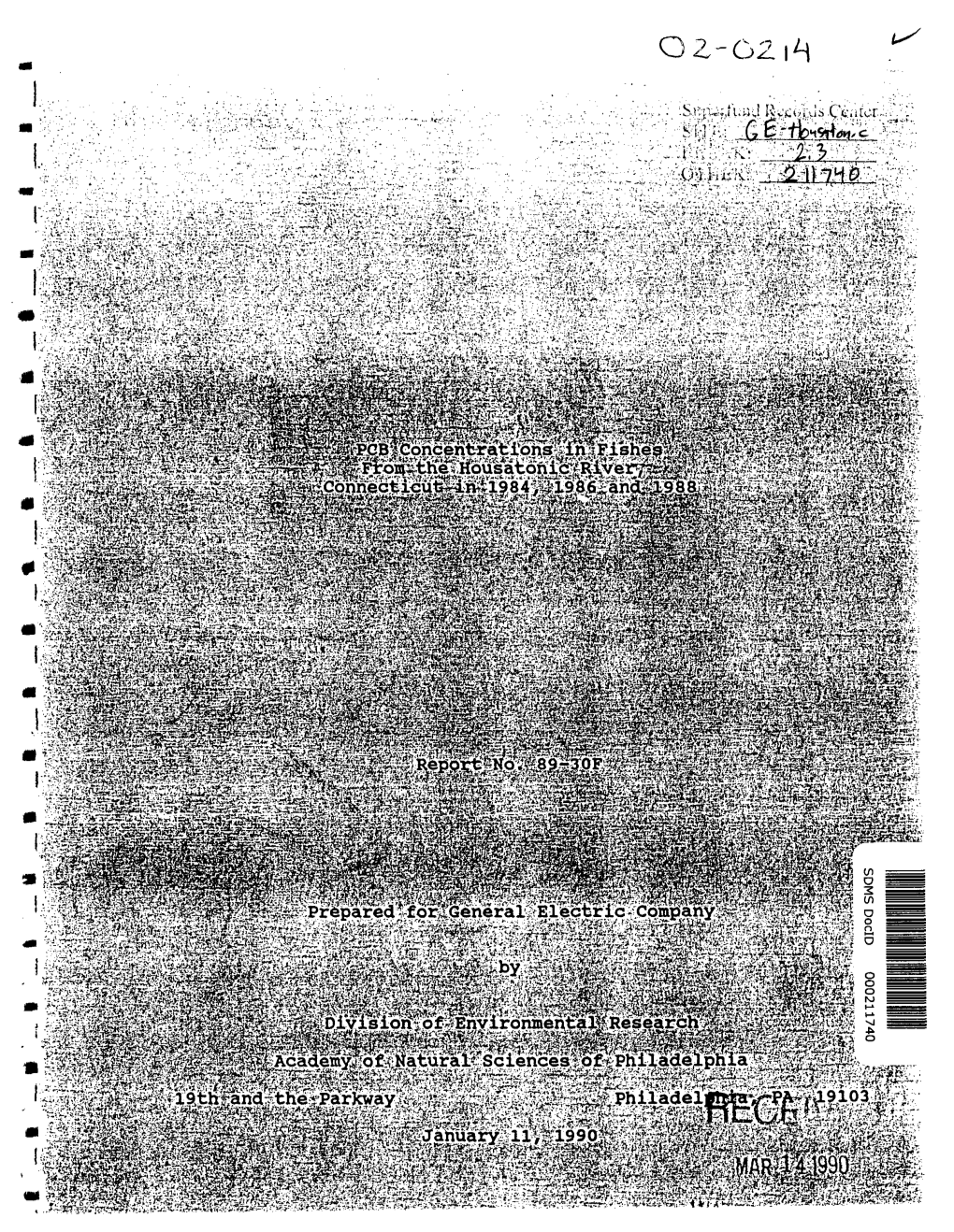 PCB Concentrations in Fishes from the Housatonic River, Connecticut, in 1986