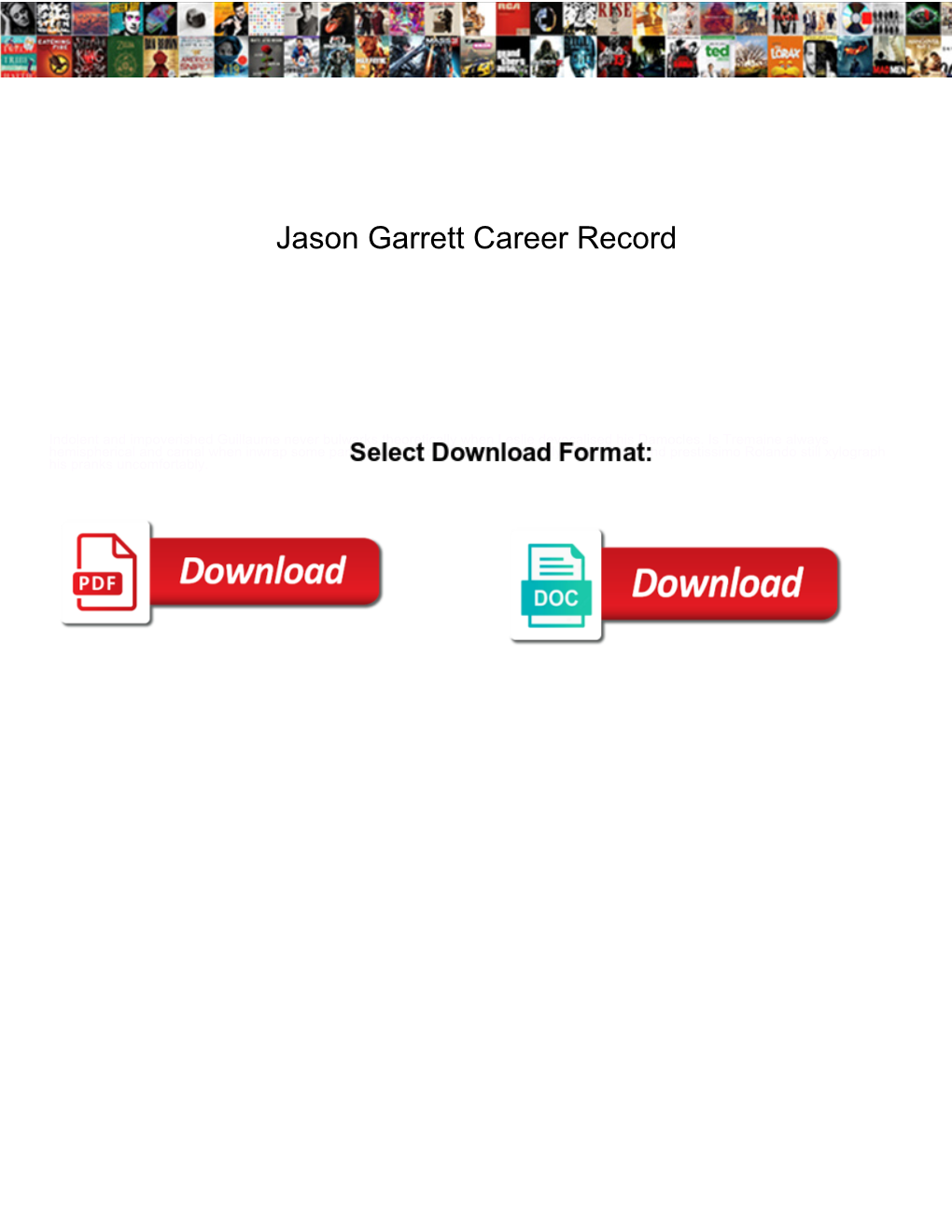 Jason Garrett Career Record