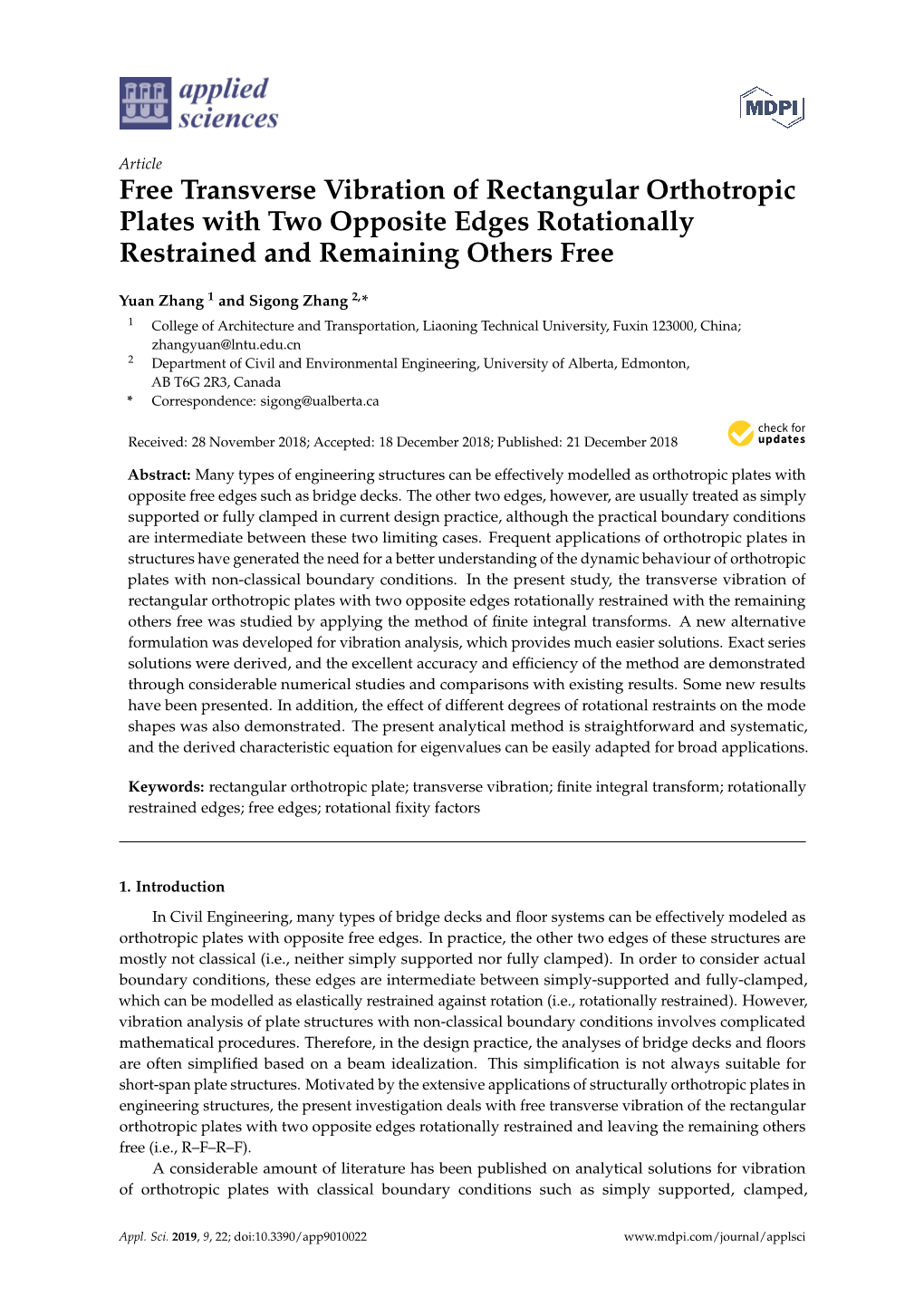 Free Transverse Vibration of Rectangular Orthotropic Plates with Two Opposite Edges Rotationally Restrained and Remaining Others Free