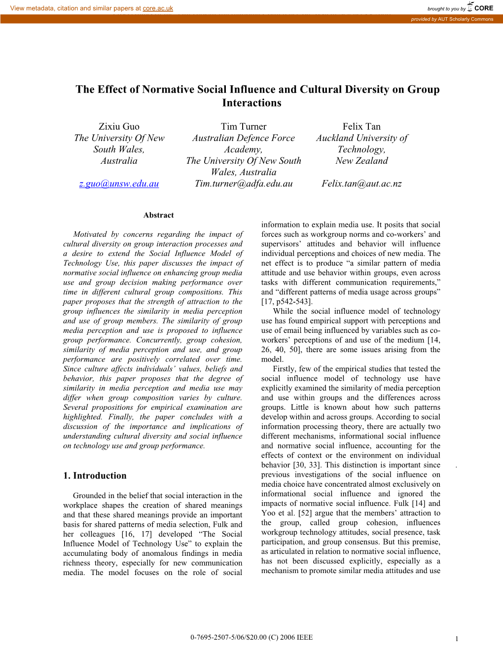 The Effect of Normative Social Influence and Cultural Diversity on Group Interactions