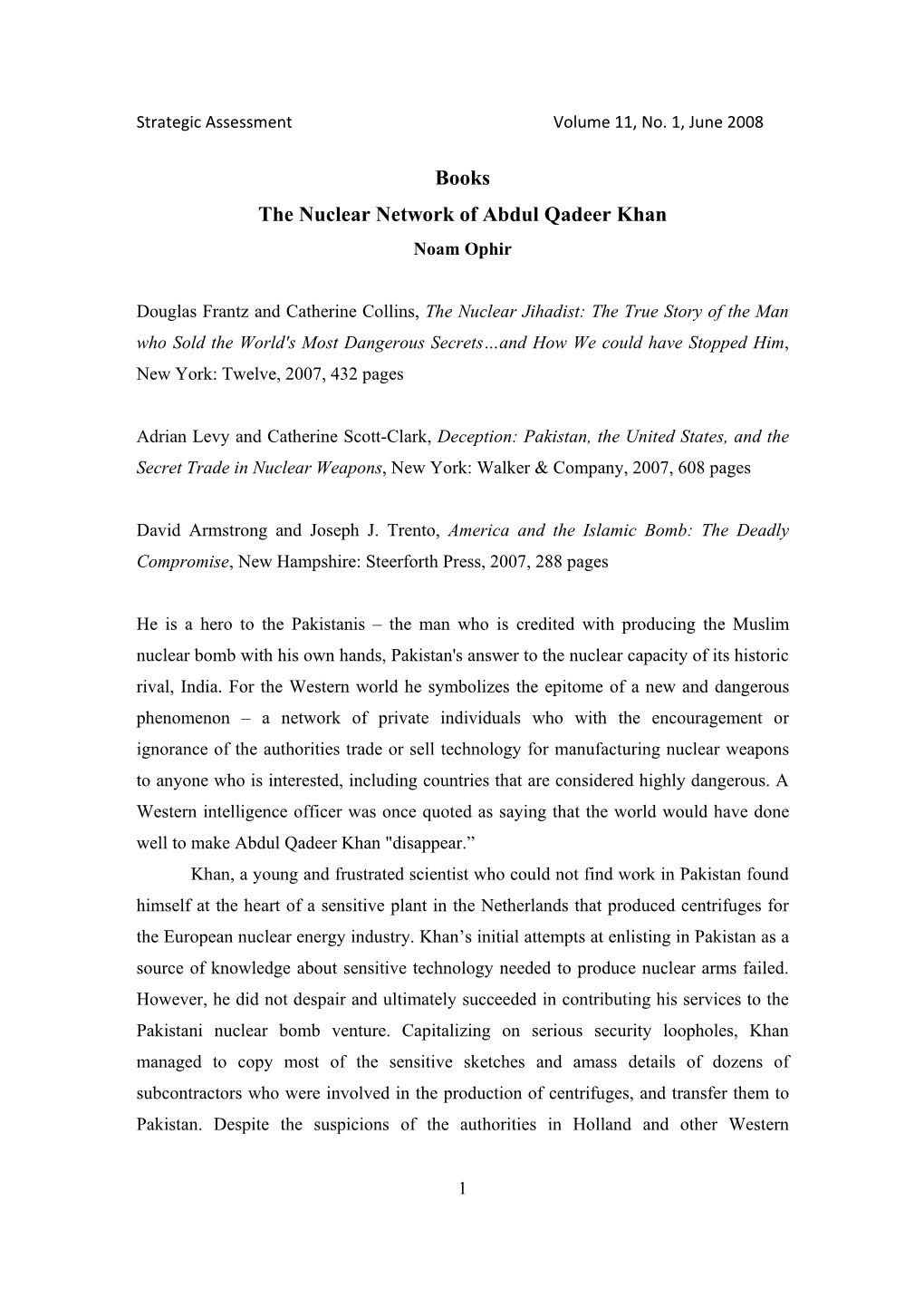 Books the Nuclear Network of Abdul Qadeer Khan Noam Ophir