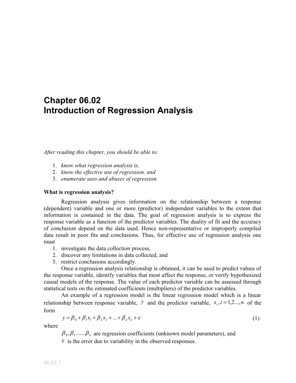 Introduction Of Regression Analysis: Regression