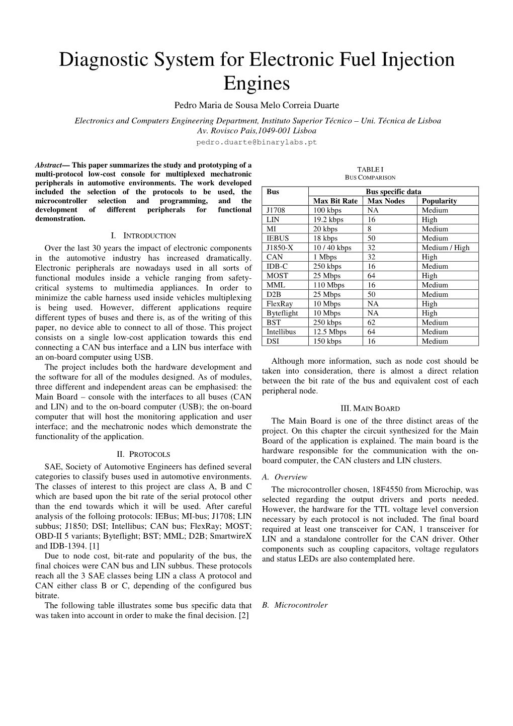 Diagnostic System for Electronic Fuel Injection Engines