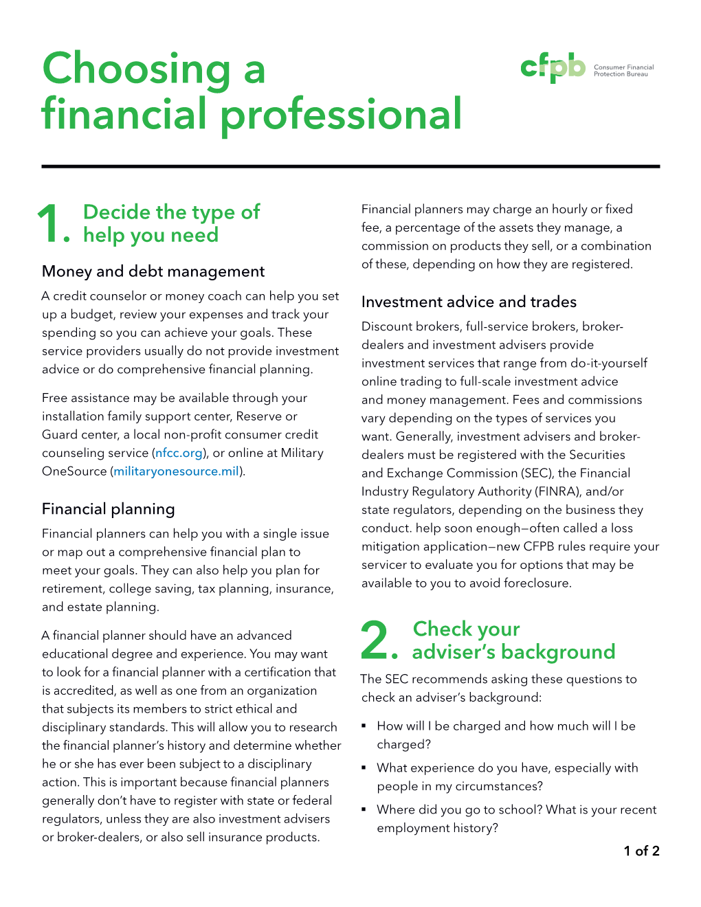 Choosing a Financial Professional