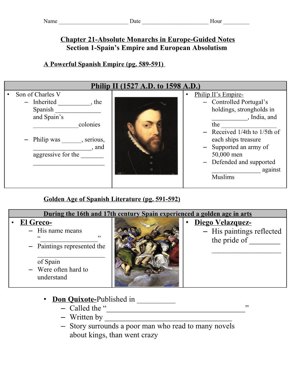 Chapter 14-European Renaissance and Reformation-Guided Notes s1