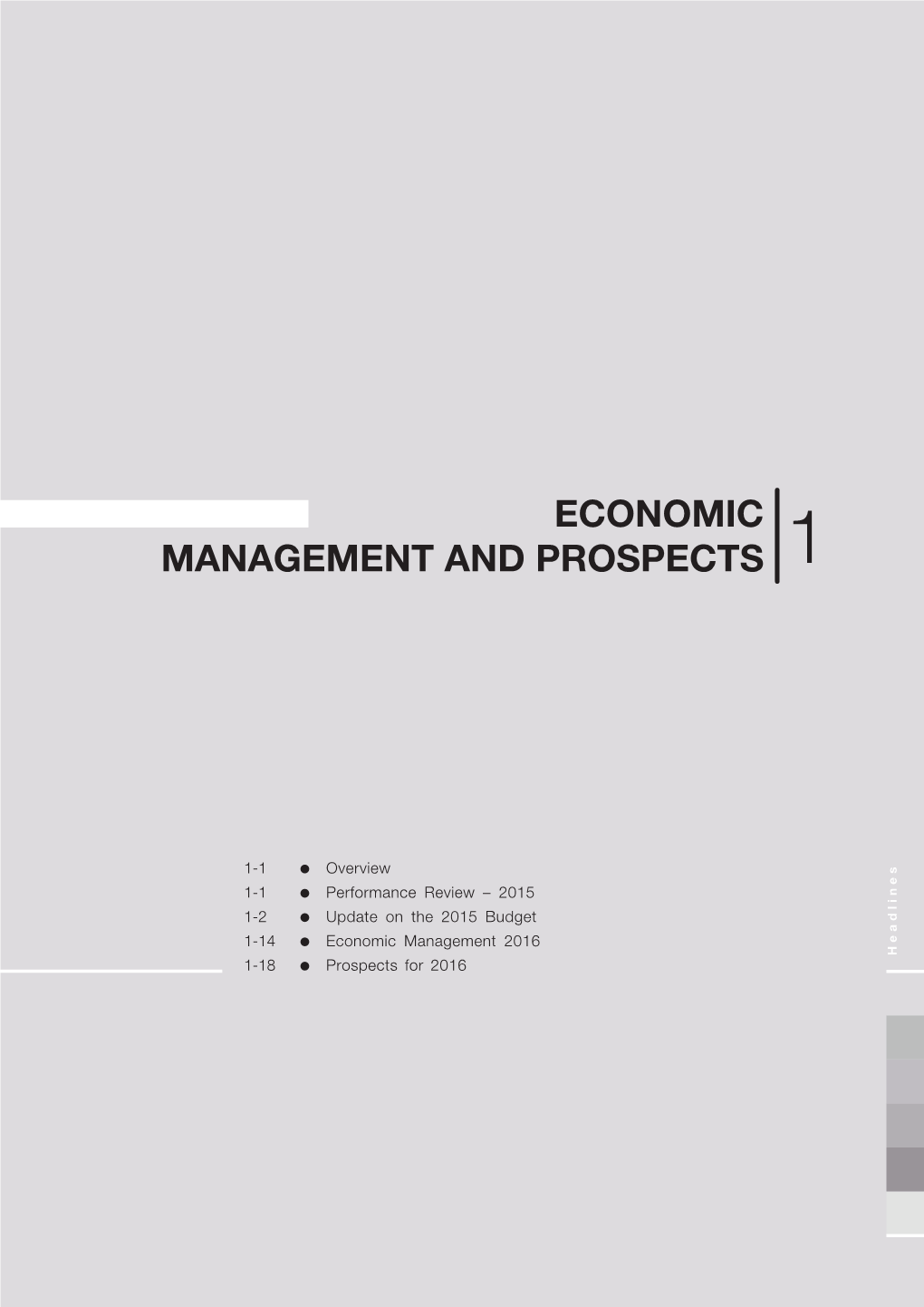 Economic Management and Prospects 1