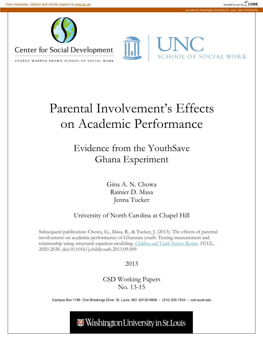 Parental Involvement's Effects on Academic Performance
