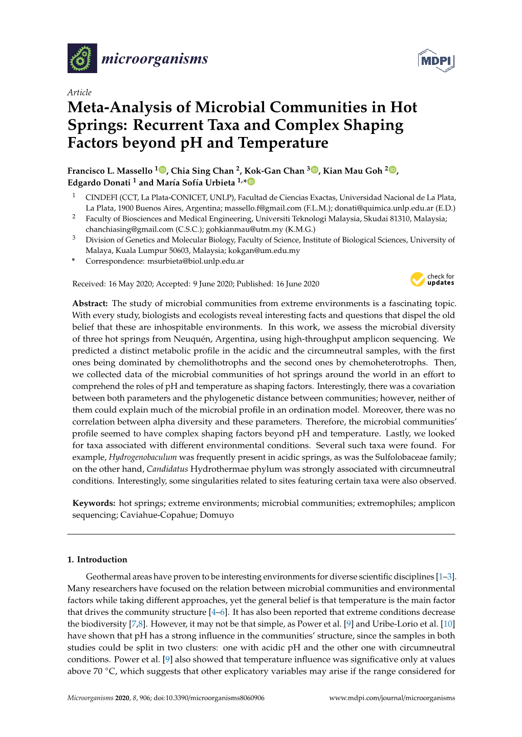 Meta-Analysis of Microbial Communities in Hot Springs: Recurrent Taxa and Complex Shaping Factors Beyond Ph and Temperature