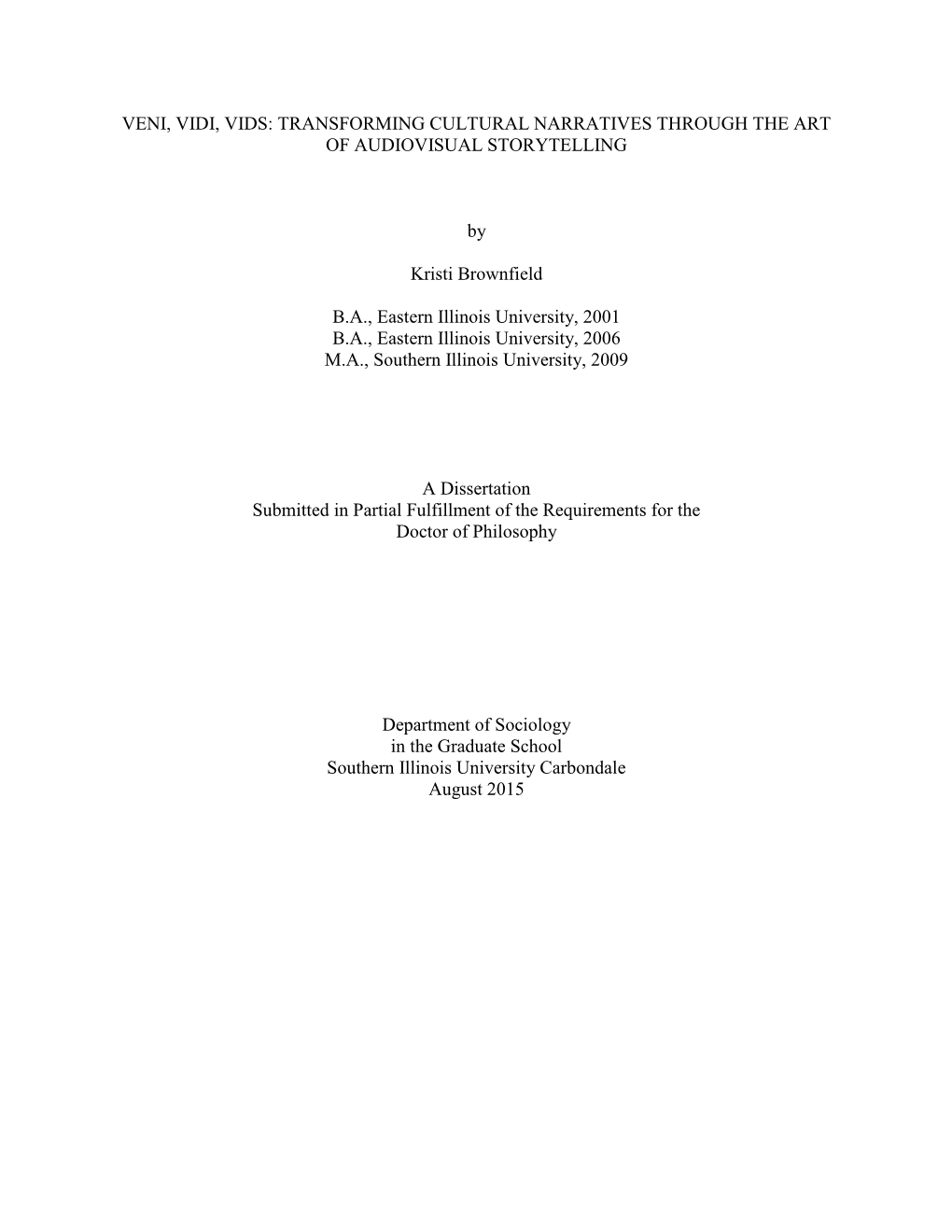 Dissertation Title Page Template