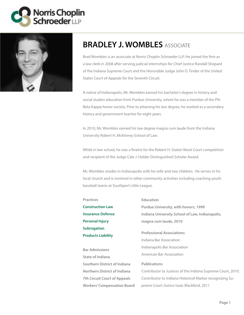 Bradley J. Wombles Associate