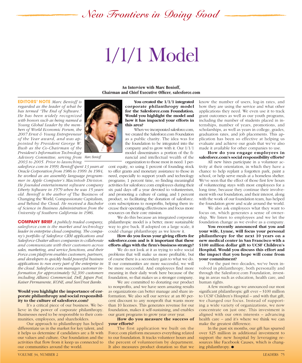 To Download a PDF of an Interview with Marc Benioff, Chairman And
