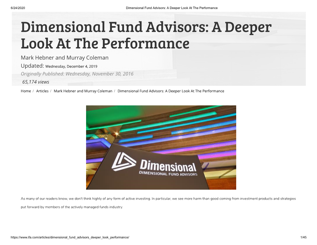 Dimensional Fund Advisors