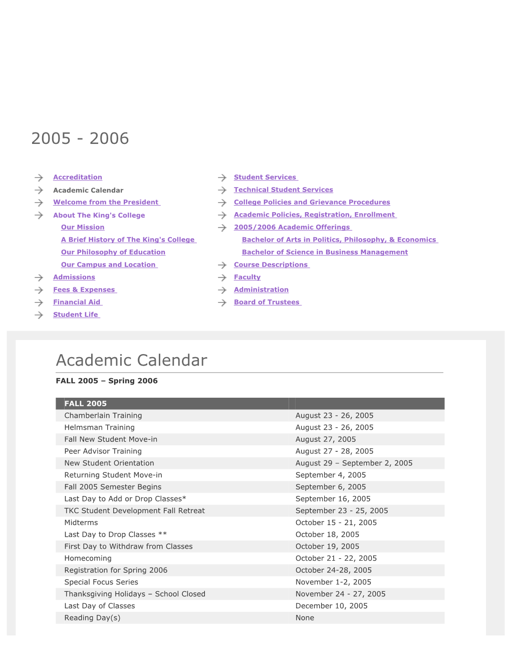 Academic Catalog 2004/2005: Our Mission