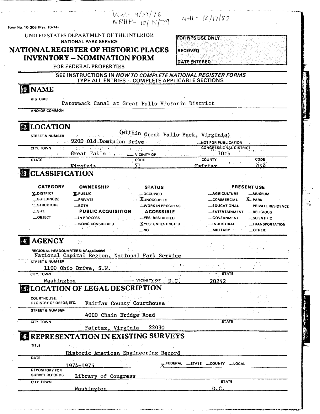 Nomination Form for Federal Properties