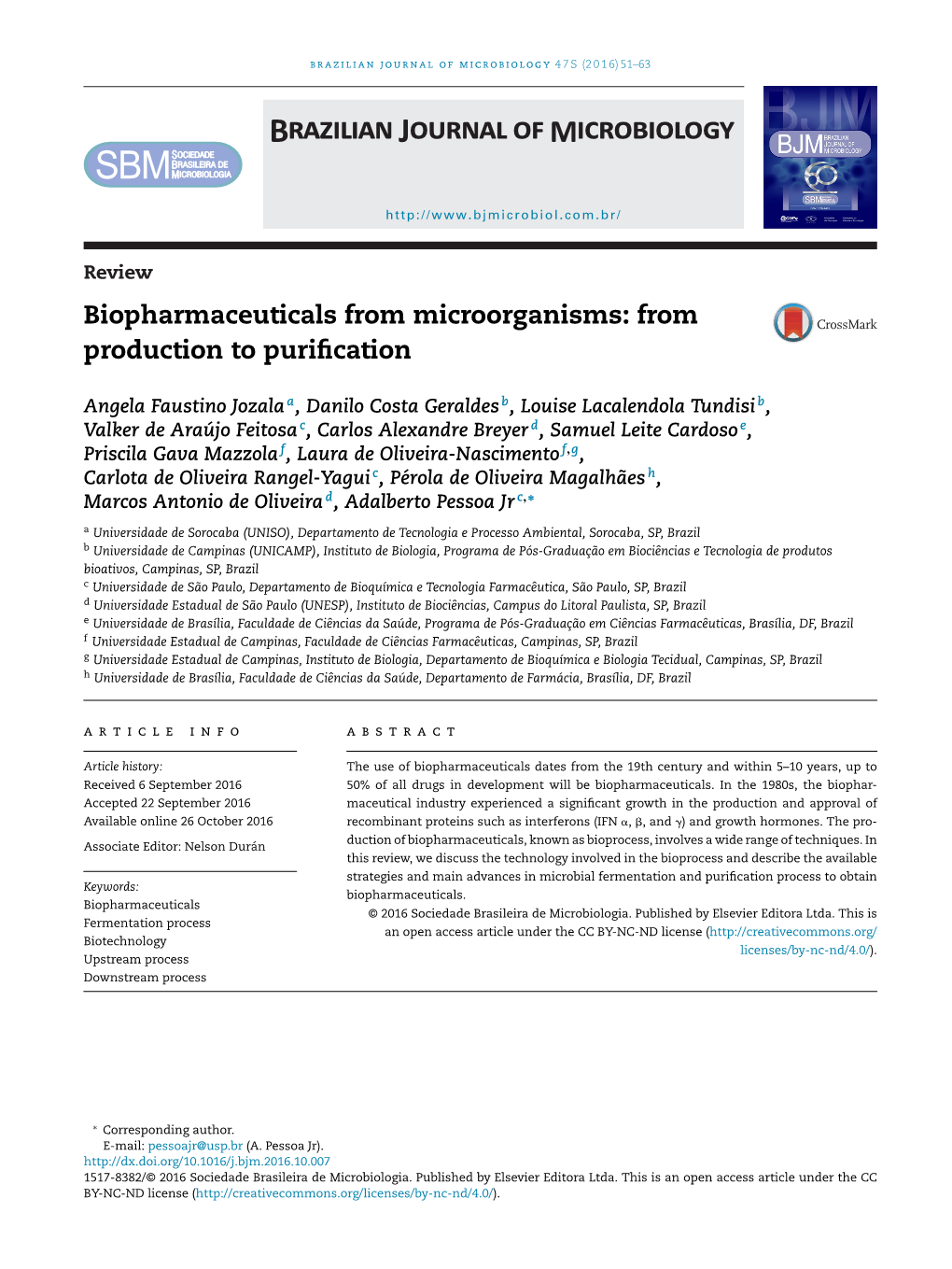 Biopharmaceuticals from Microorganisms: from Production to Puriﬁcation