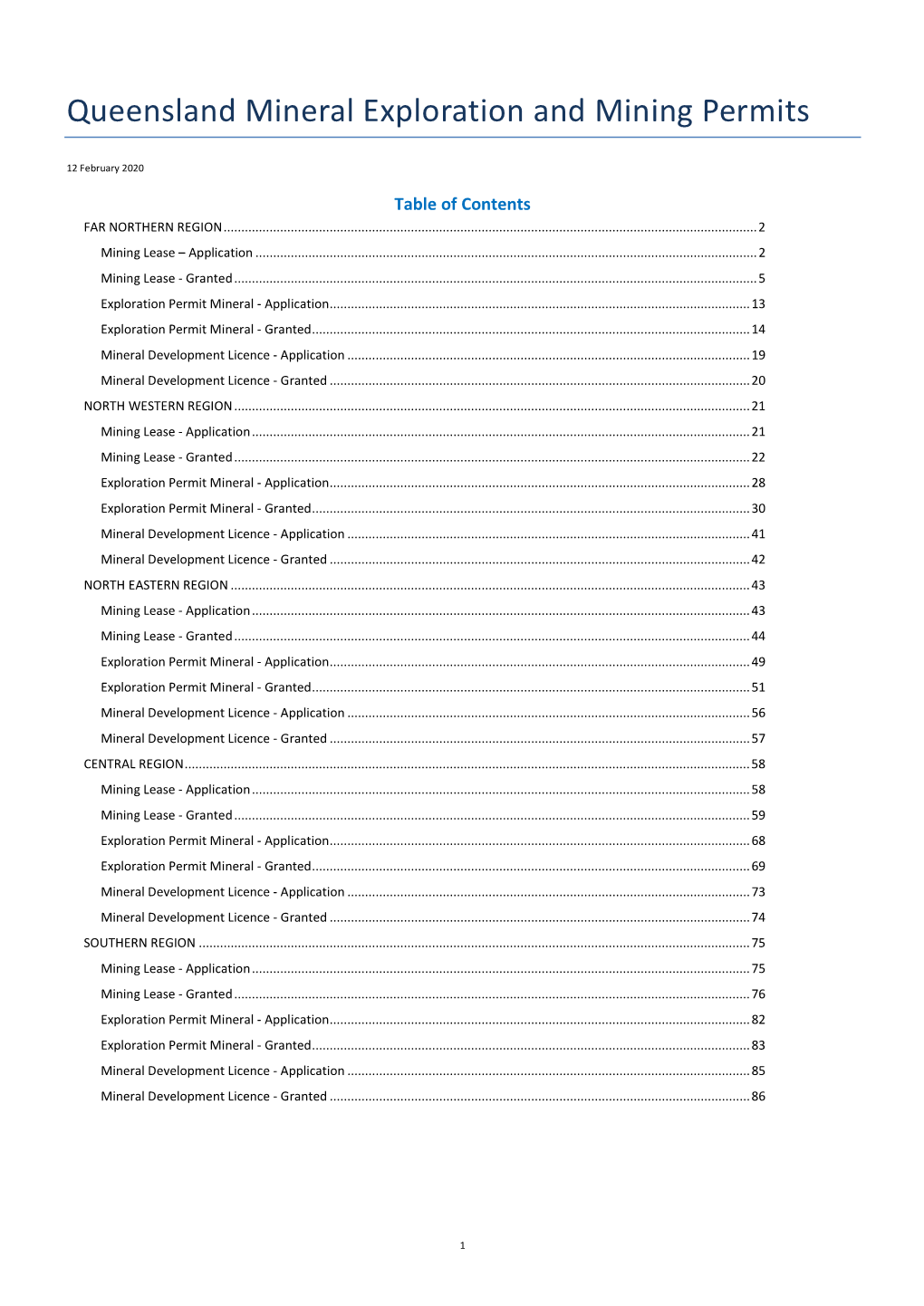 Queensland Mineral Exploration and Mining Permits