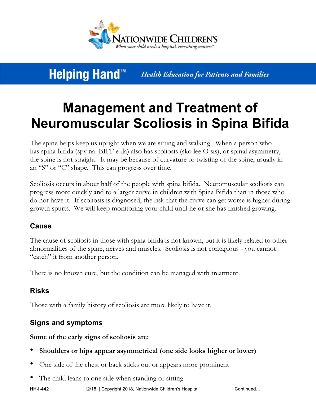 Management and Treatment of Neuromuscular Scoliosis in Spina Bifida