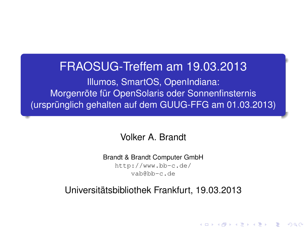 FRAOSUG-Treffem Am 19.03.2013