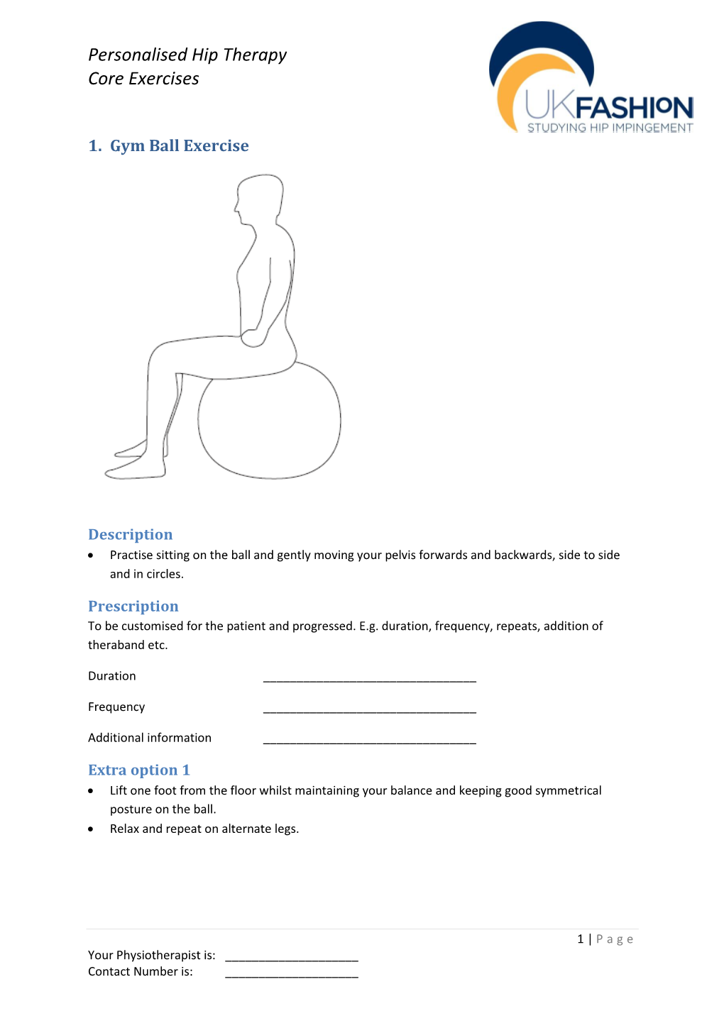Personalised Hip Therapy Core Exercises