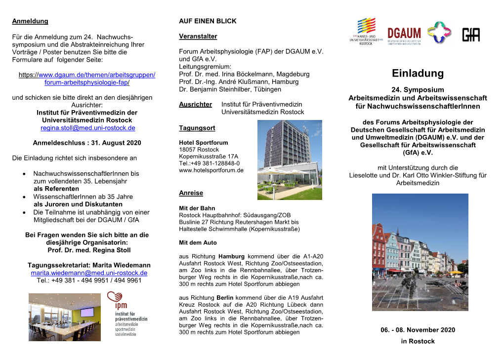 Flyer 8. Nachwuchssymposium Arbeitsphysiologie