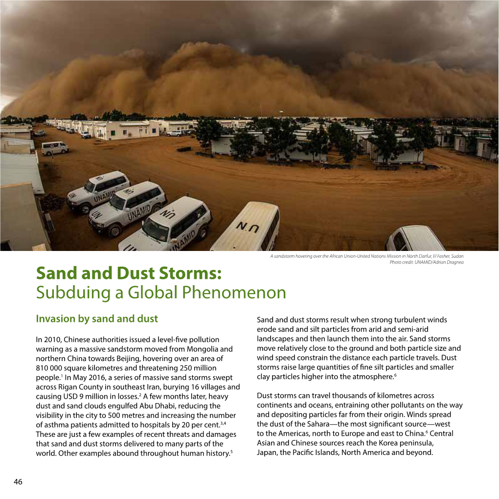 Sand and Dust Storms: Subduing a Global Phenomenon