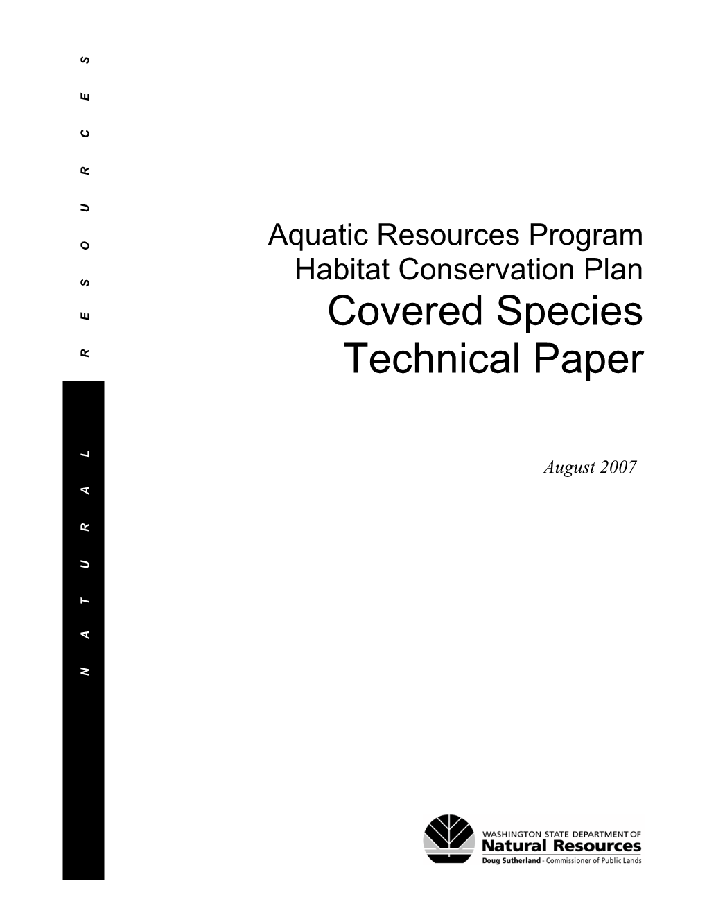 Covered Species Technical Paper