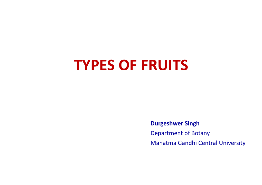 Types of Fruits