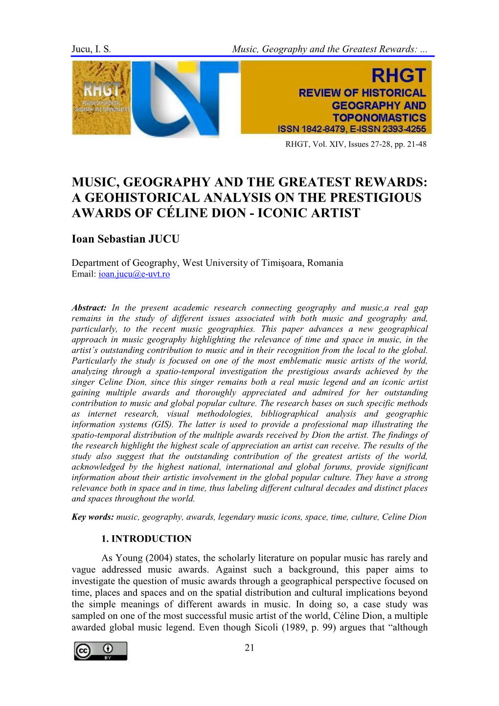 Review of Historical Geography and Toponomastics