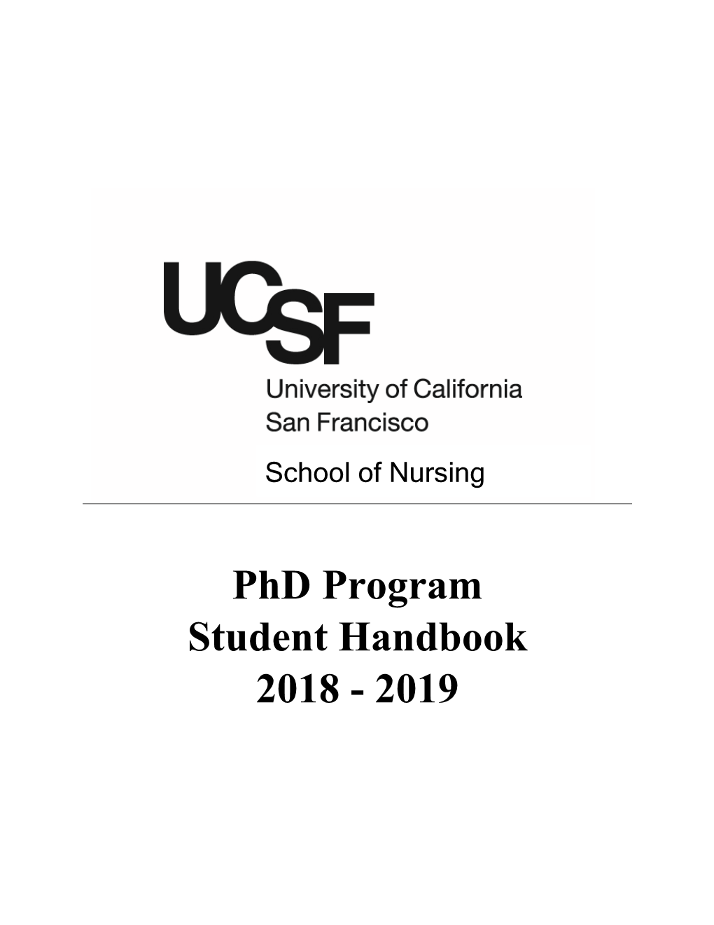Phd Program Student Handbook 2018 - 2019