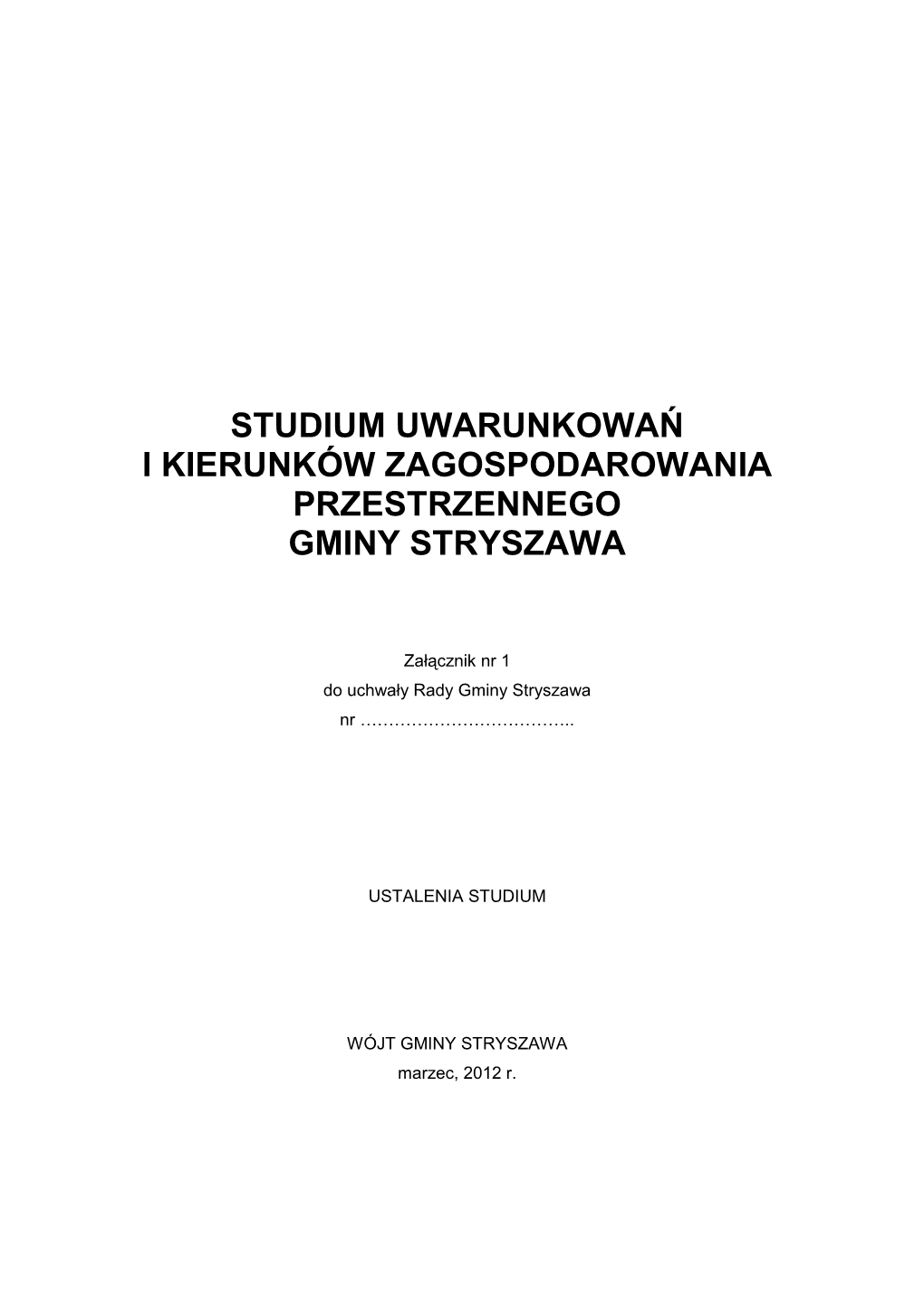 Studium Uwarunkowań I Kierunków