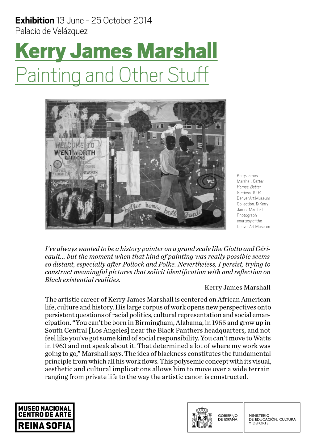 Brochure of Kerry James Marshall: Painting and Other Stuff