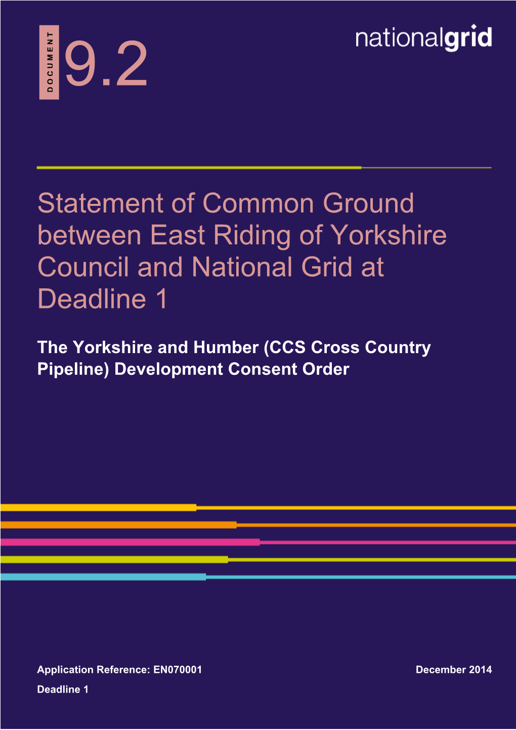 Statement of Common Ground Between East Riding of Yorkshire