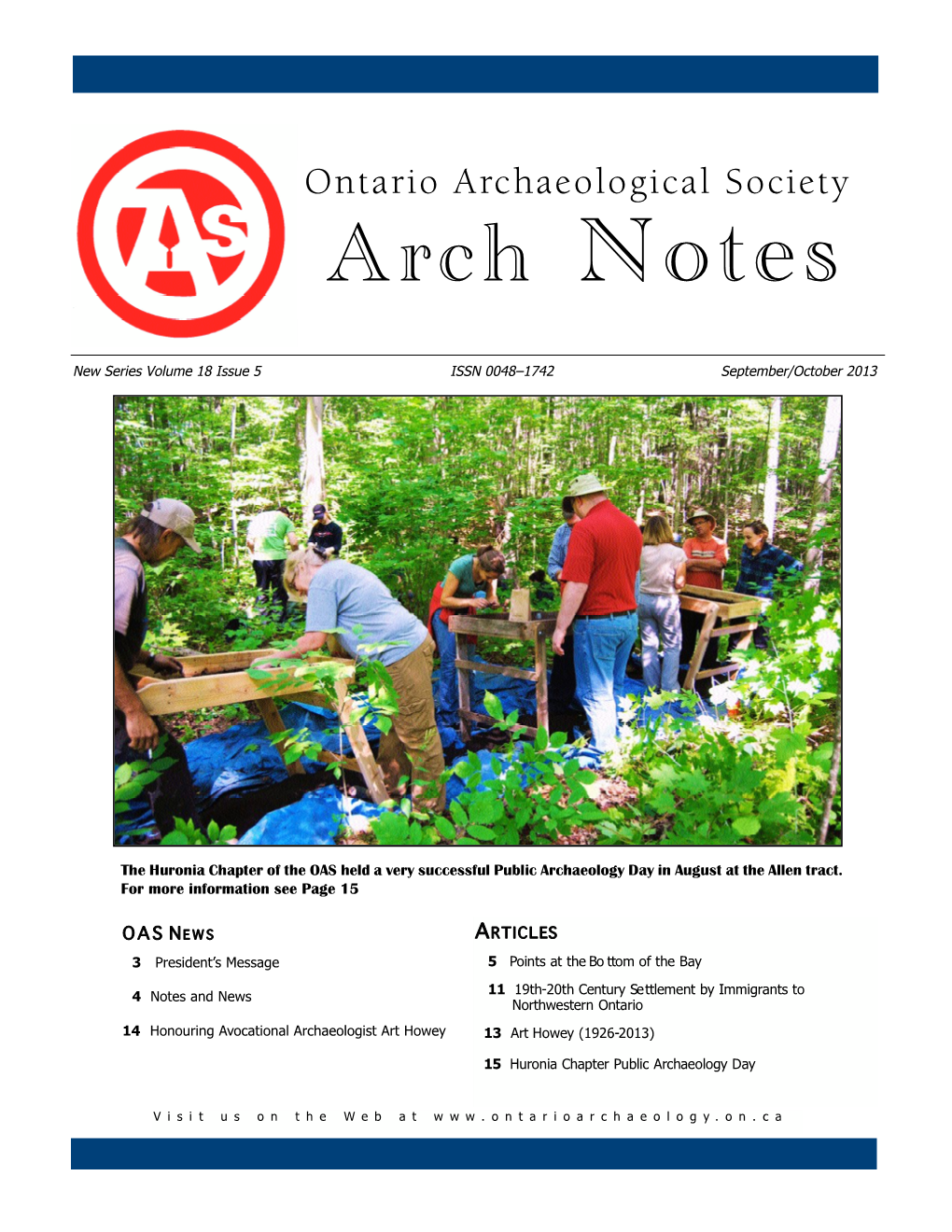 Ontario Archaeological Society Arch Notes