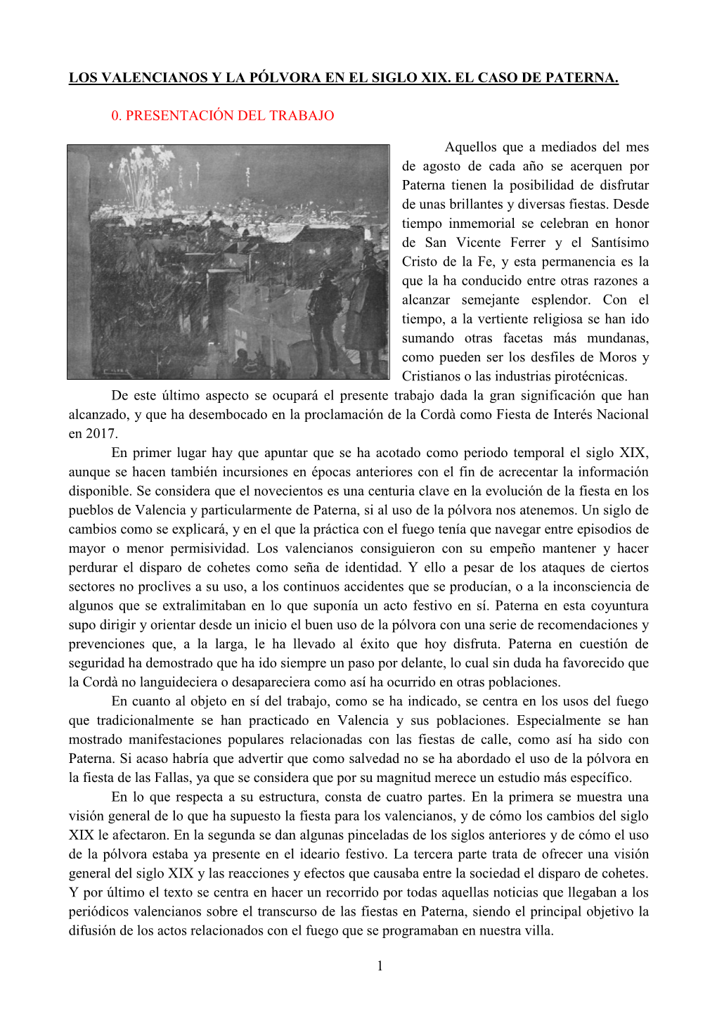 Los Valencianos Y La Pólvora En El Siglo Xix. El Caso De Paterna