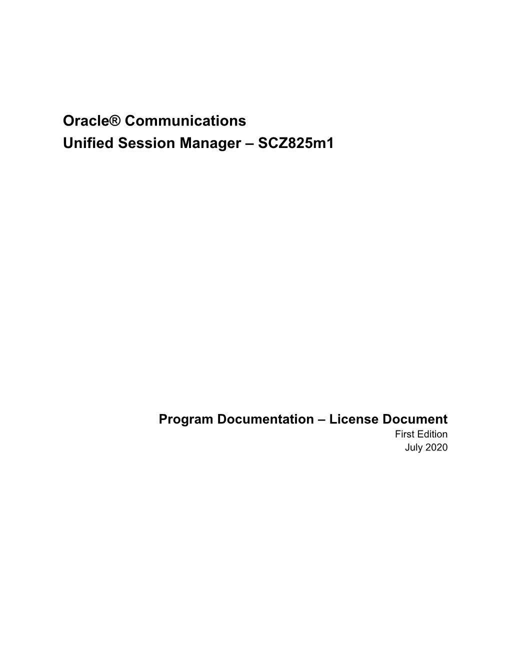Oracle® Communications Unified Session Manager – Scz825m1