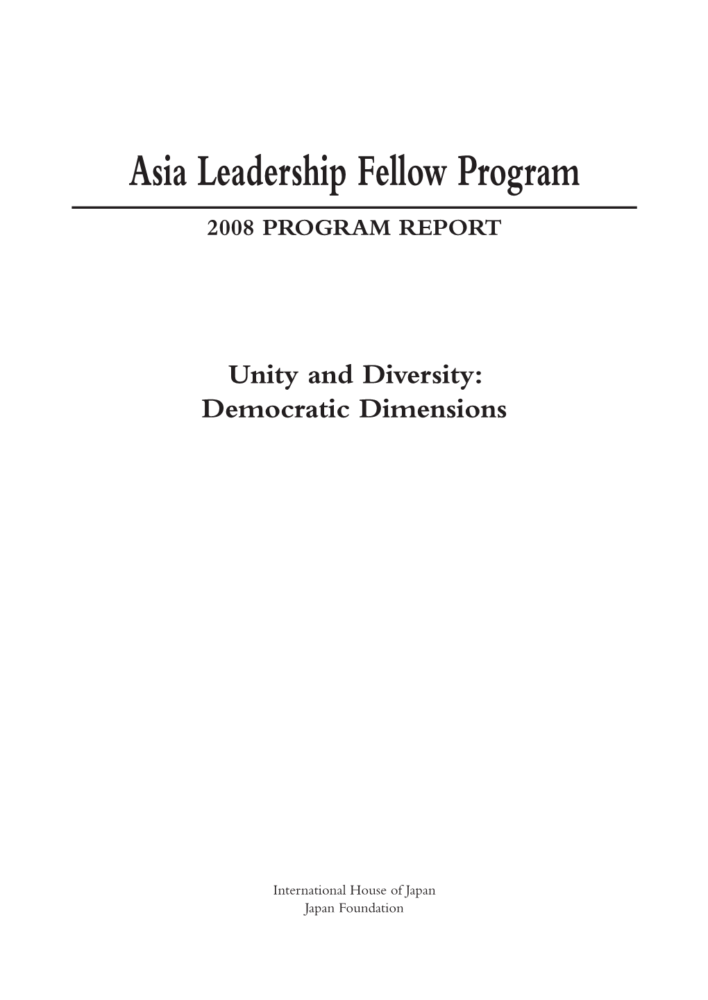 2008 Program Report