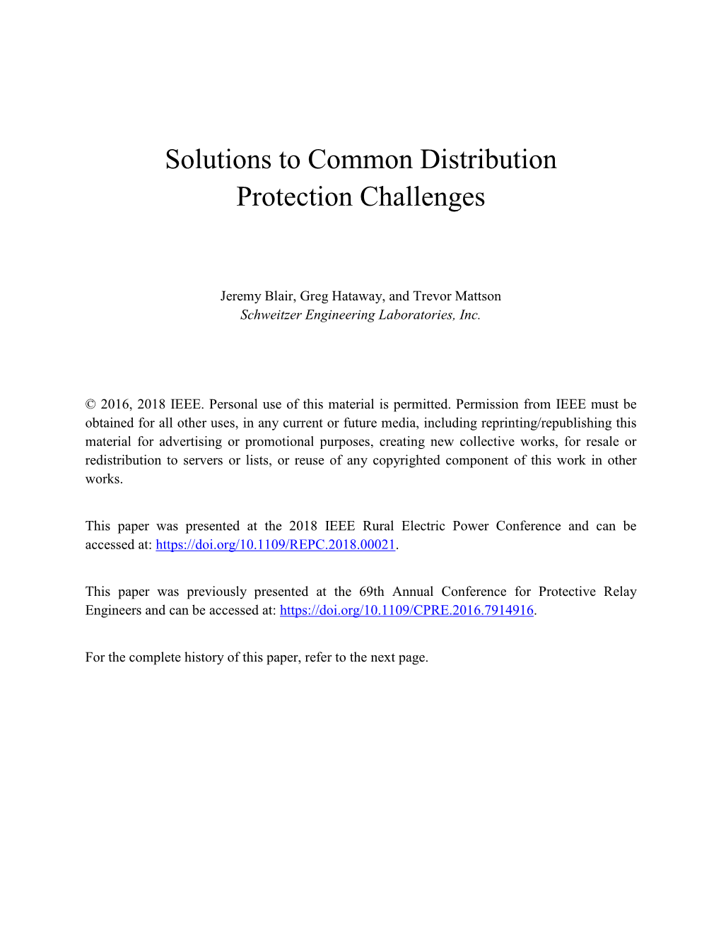 Solutions to Common Distribution Protection Challenges