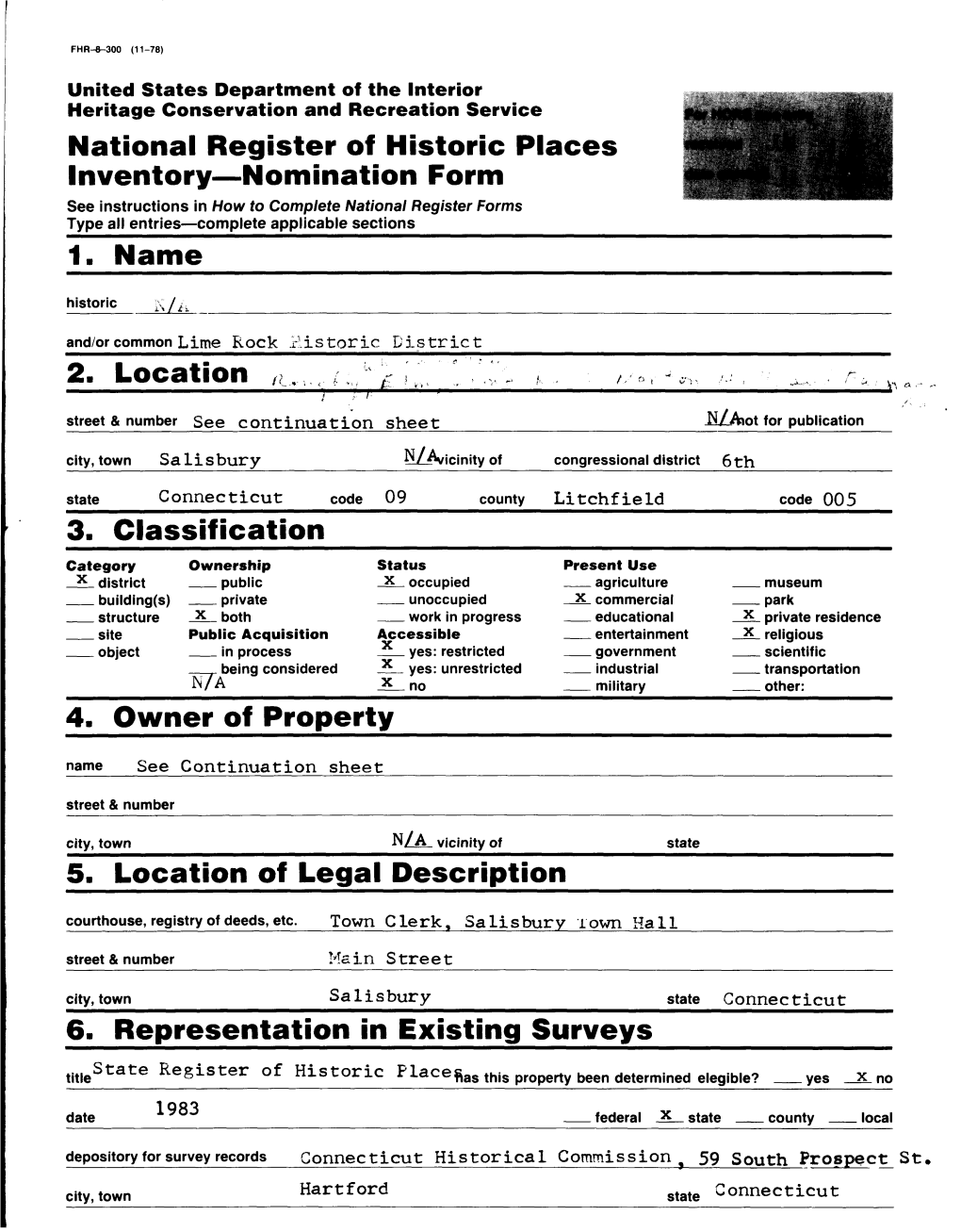 National Register of Historic Places Inventory Nomination Form 1