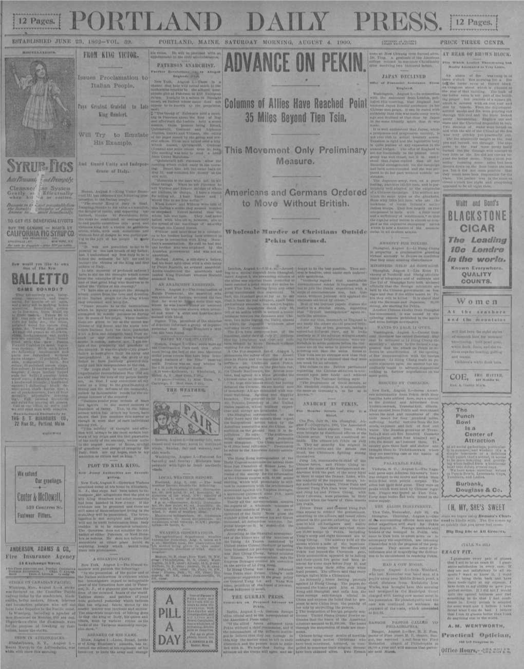 Portland Daily Press: August 4, 1900