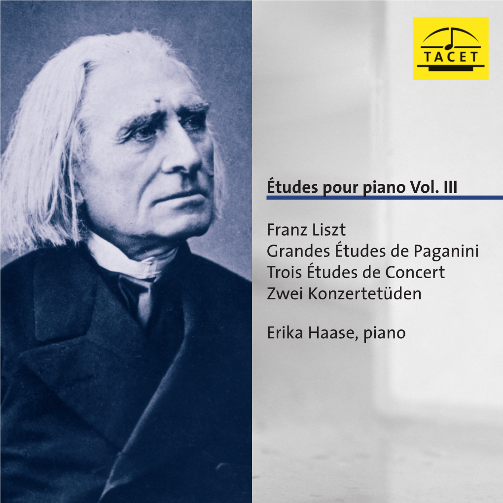 Études Pour Piano Vol. III Franz Liszt Grandes Études De Paganini Trois