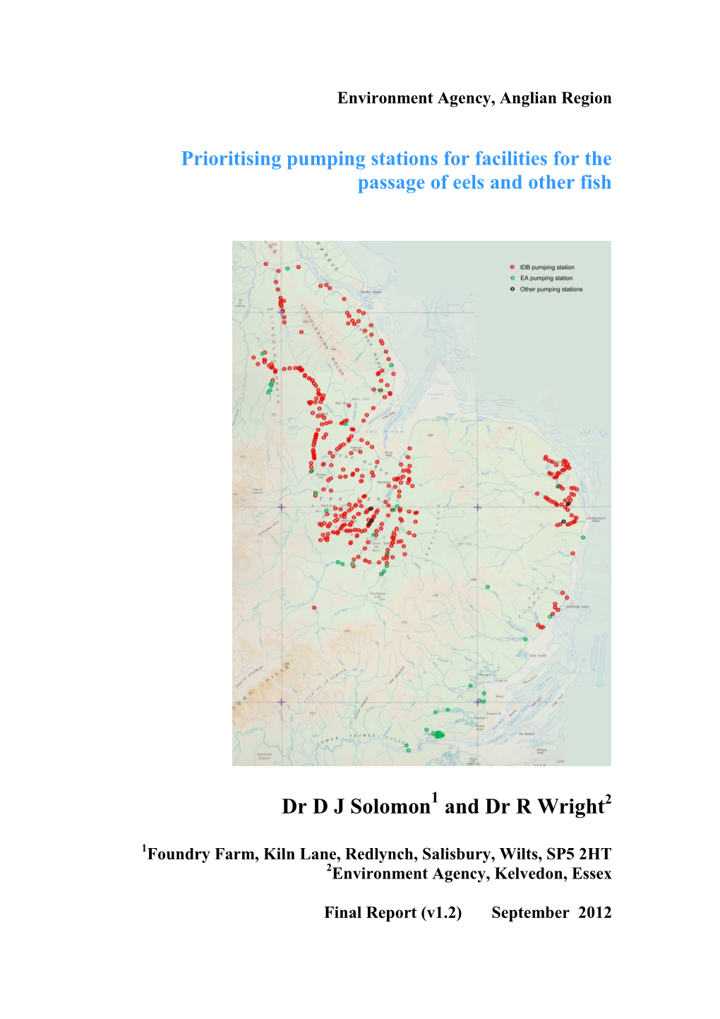 Prioritising Pumping Stations for Facilities for the Passage of Eels and Other Fish