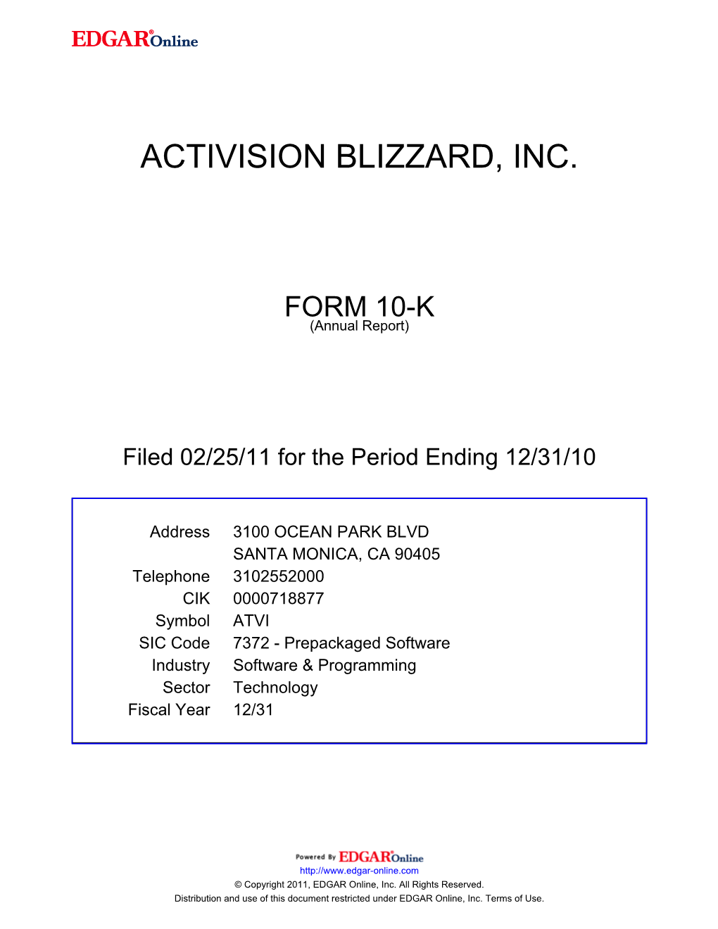 Activision Blizzard, Inc